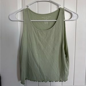 American Eagle Ribbed Lettuce Bottom Tank